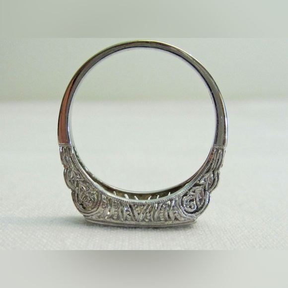 Antique 14k WG 1920s Art Deco Cocktail Ring Set - Picture 7 of 8